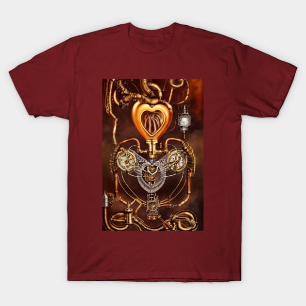 Steampunk mechanical heart T-Shirt by Dendros-Studio